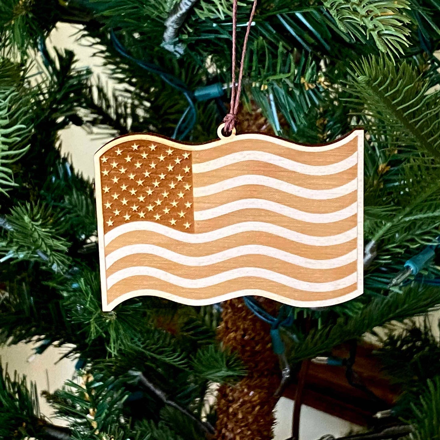 American Flag - Laser Engraved Ornament