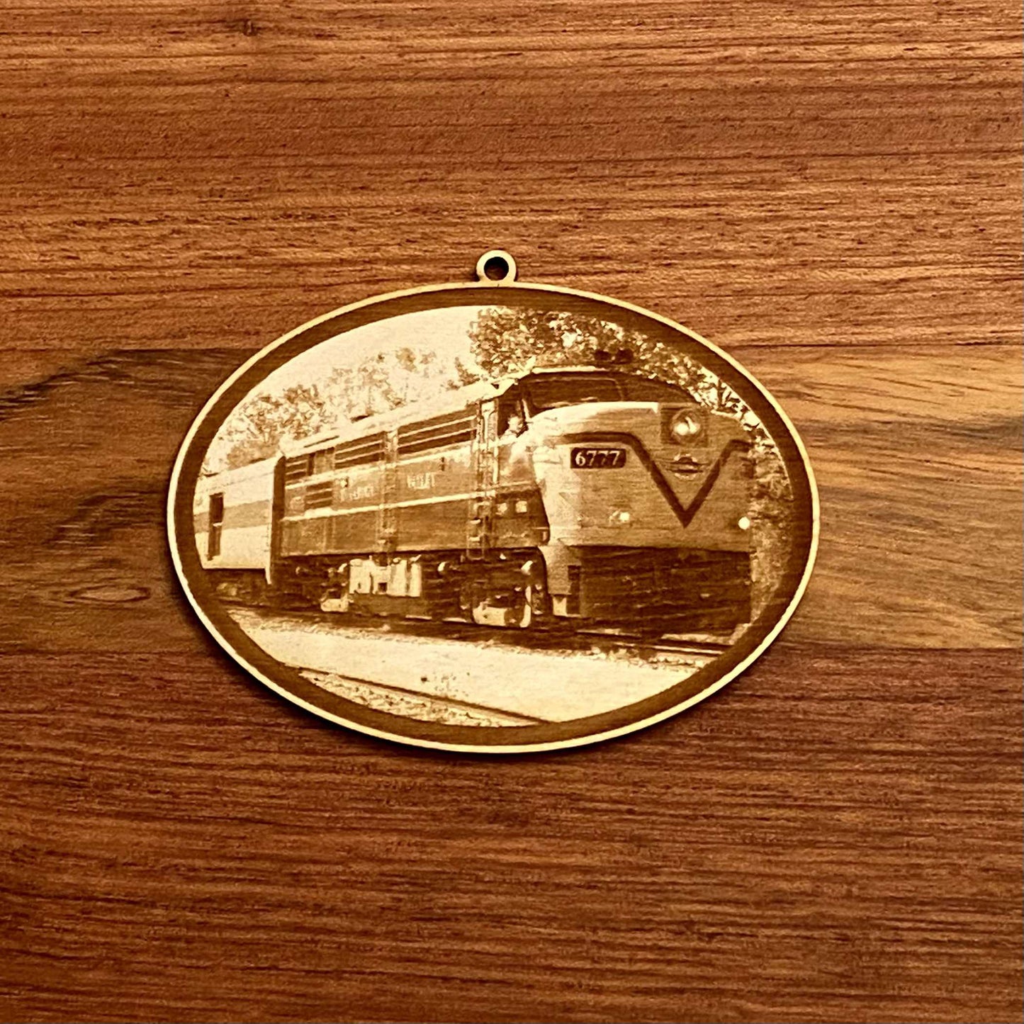 Train Ornament | Father's Day Gift | Train Birthday Gift | Laser Engraved Ornament | Wood Train Ornament | Christmas Train Ornament