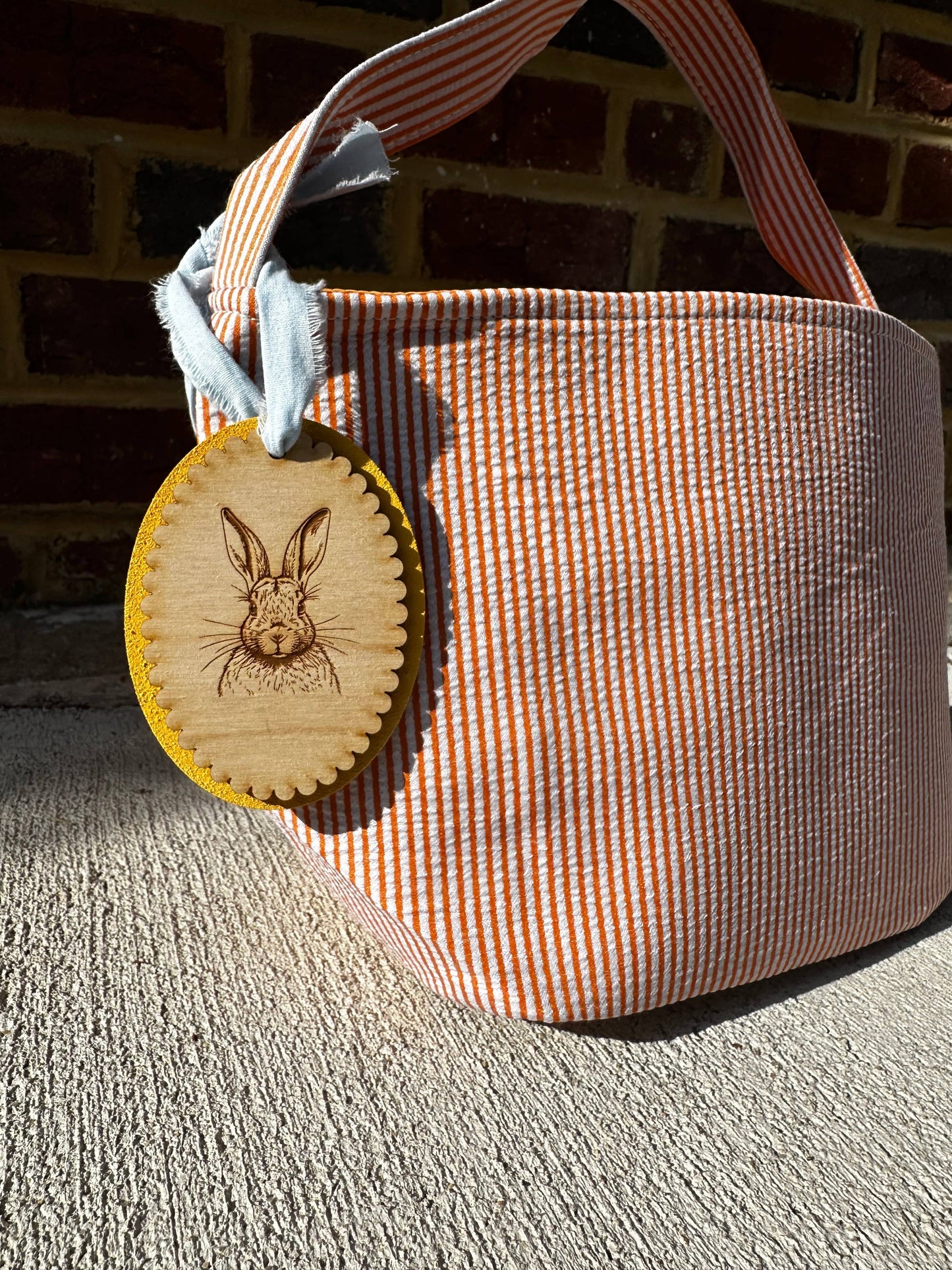 Yellow Custom Easter Gift - Laser Engraved Easter Basket Tag