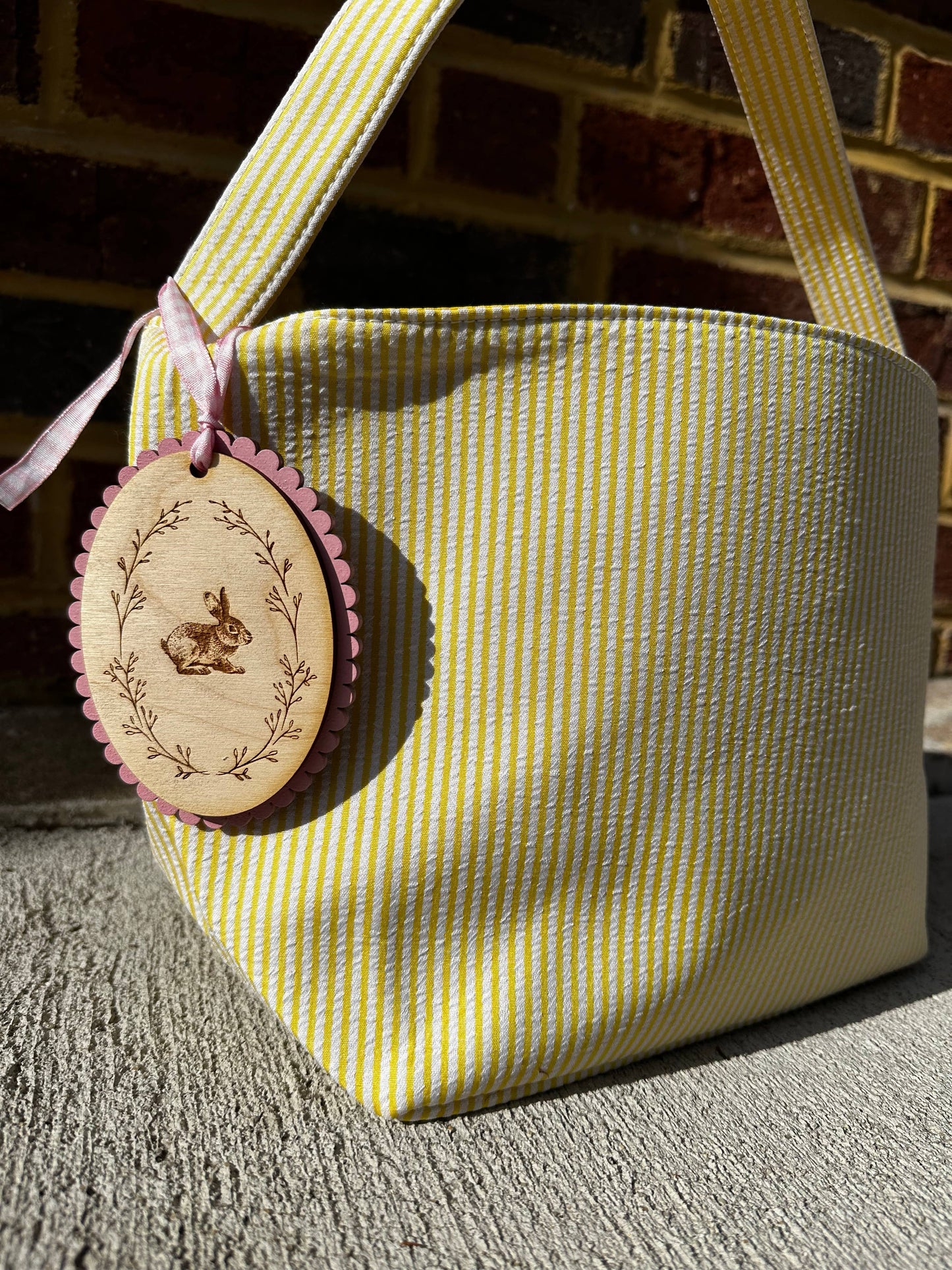 Pink Custom Easter Gift - Laser Engraved Easter Basket Tag