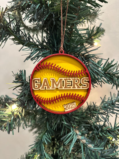 Custom Personalized Softball Ornament, Softball Gift for Coach,Softball Player Gift, Personalized Softball Team Gift,Christmas Gift for Girl