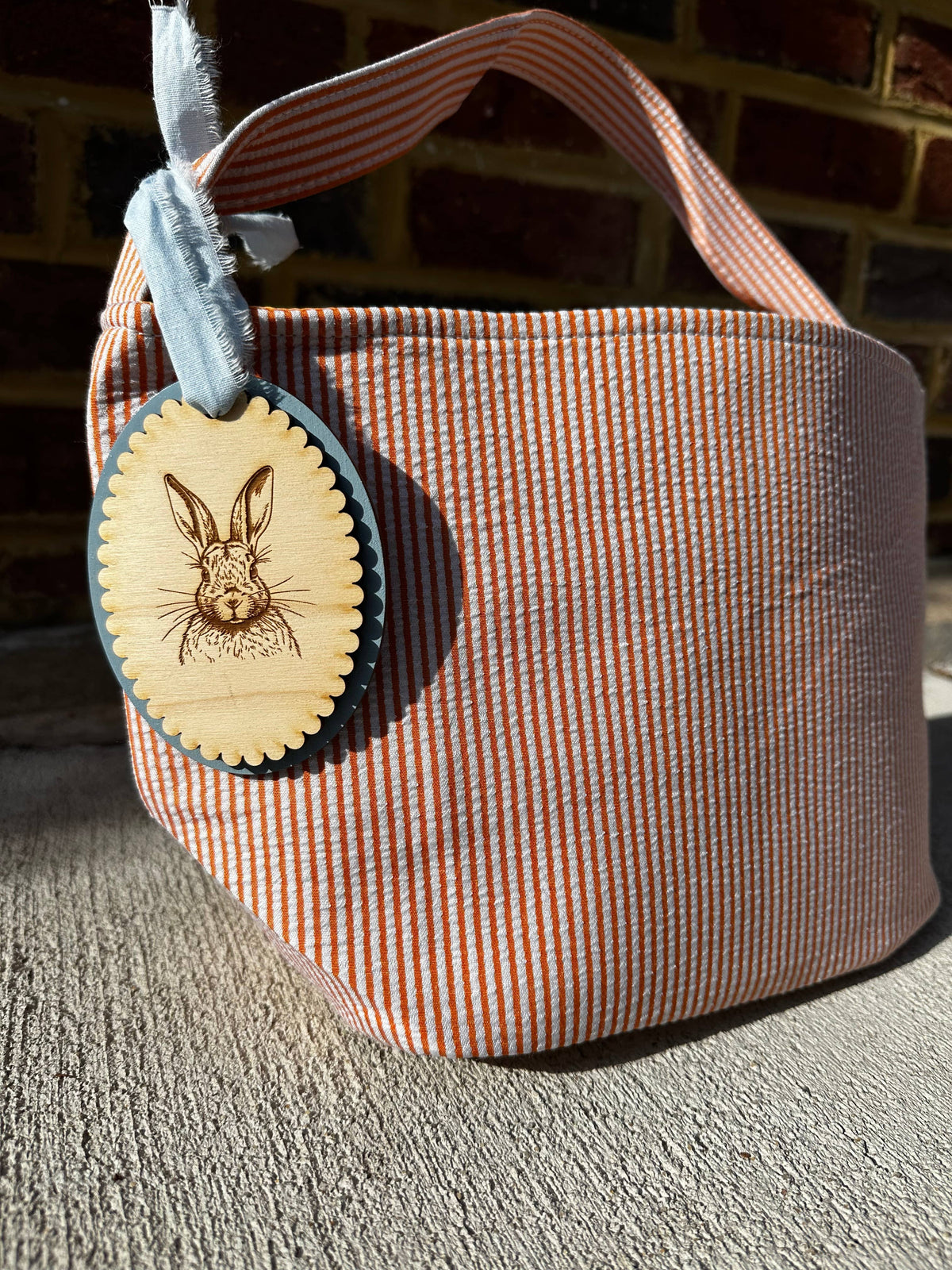 Blue Custom Easter Gift - Laser Engraved Easter Basket Tag