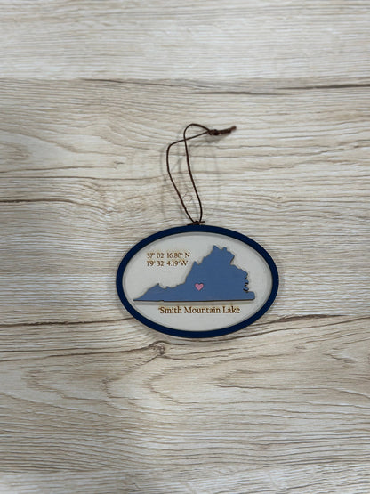 Virginia personalized gift - Painted Laser Engraved Ornament