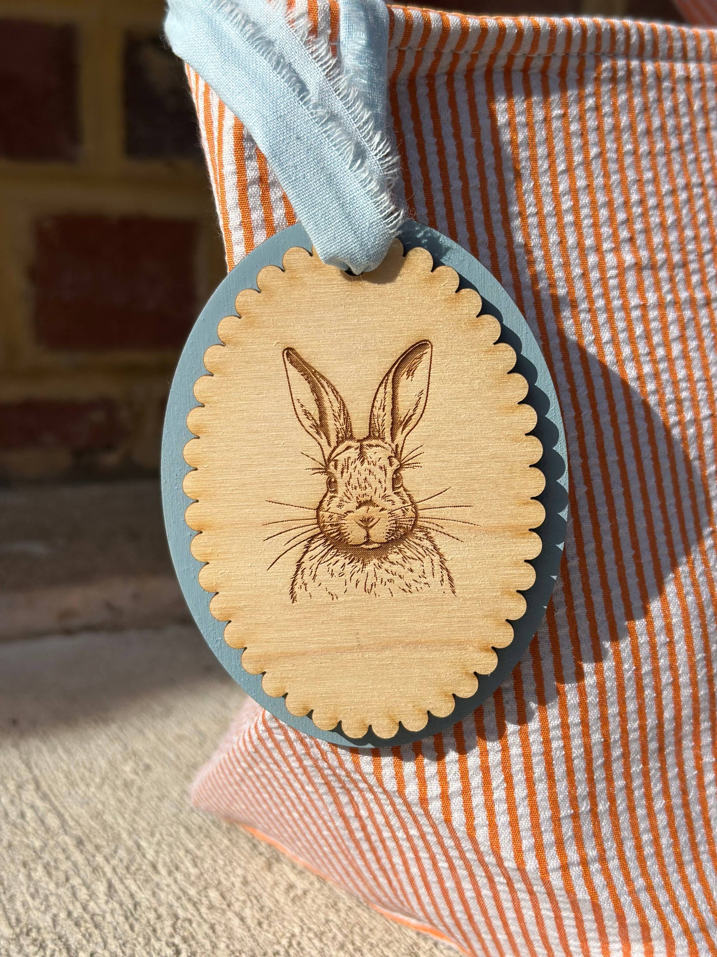 Blue Custom Easter Gift - Laser Engraved Easter Basket Tag