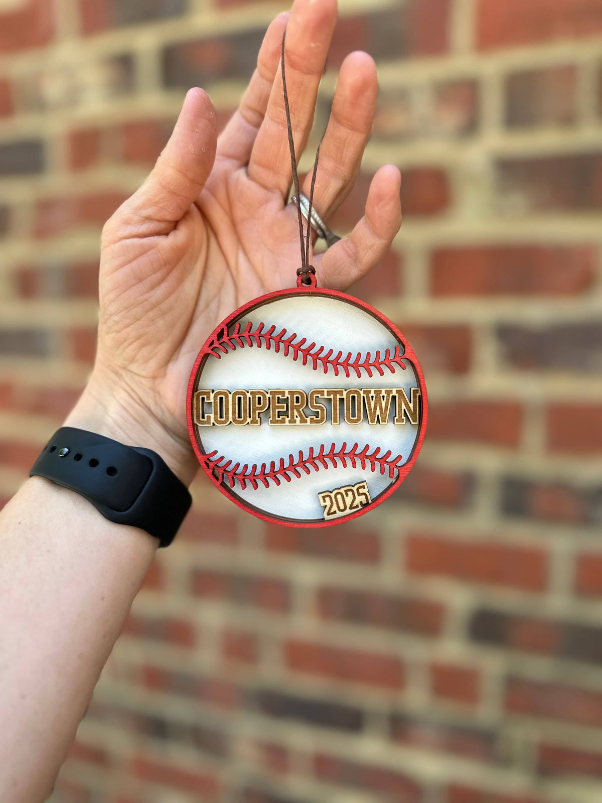 Custom Painted Baseball Ornament - Laser Engraved Ornament