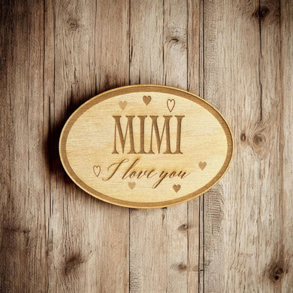 Mimi I love you Magnet | Valentine's Day Gift | Grandparent Gift | Gift for Grandma | Gift for Mom | Laser Engraved Magnet | Personalized