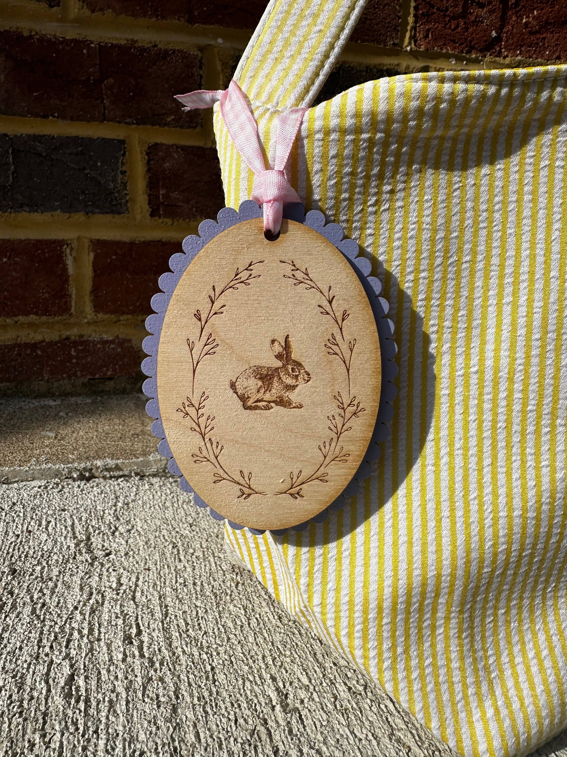 Purple Custom Easter Gift - Laser Engraved Easter Basket Tag