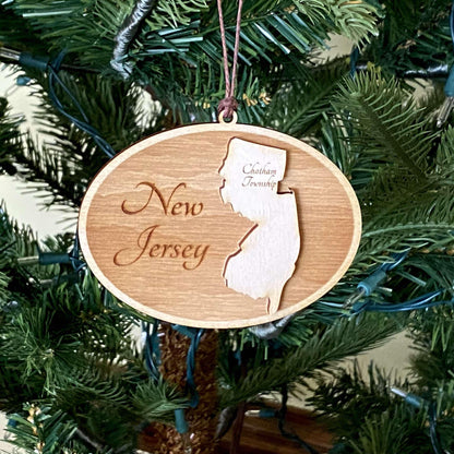 New Jersey State Personalized Ornament | Custom Laser Engraved Gift | Personalized Gift | Custom State Gift