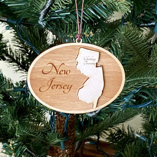 New Jersey State Personalized Ornament | Custom Laser Engraved Gift | Personalized Gift | Custom State Gift