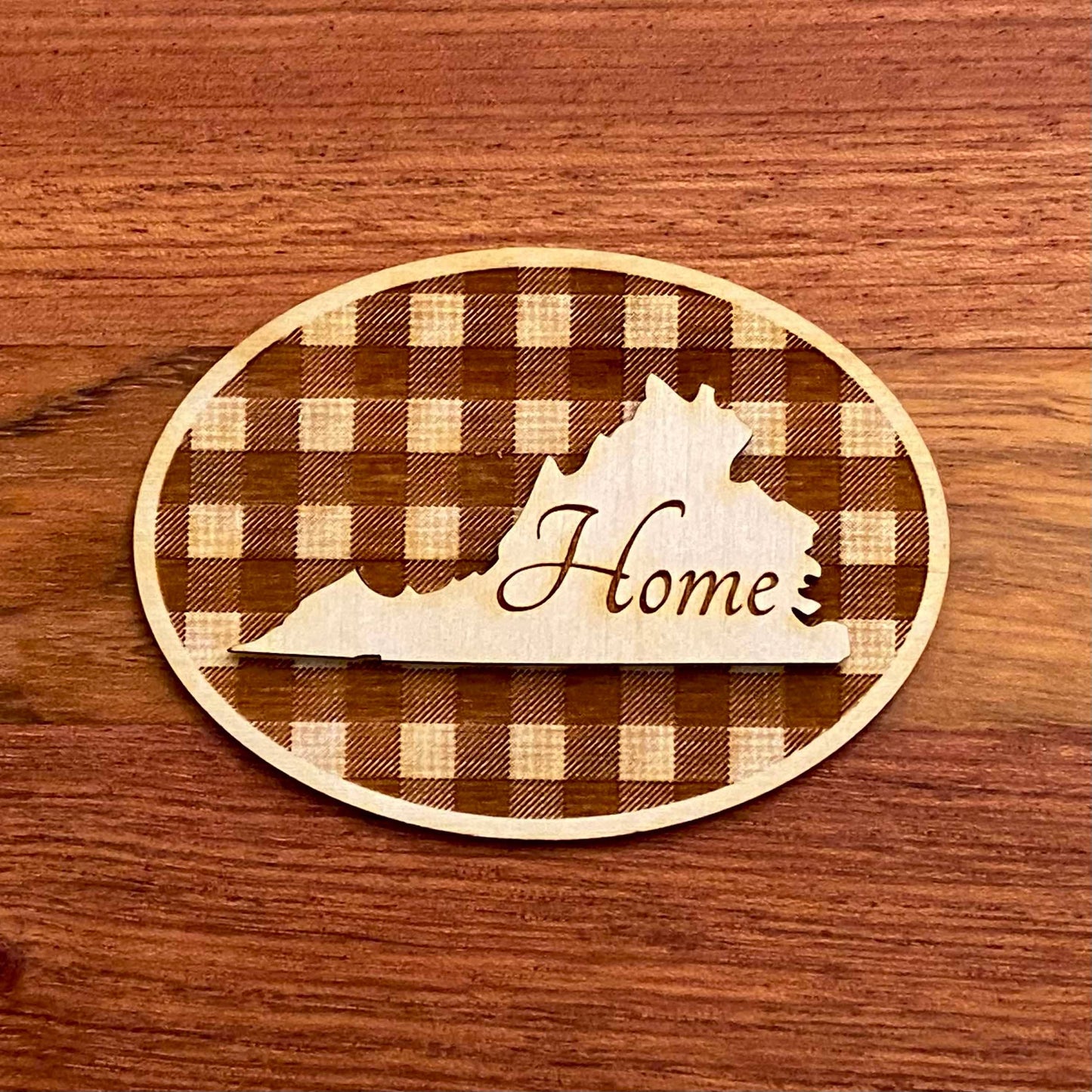 Pennsylvania Home with Plaid Gift - Laser Engraved Magnet