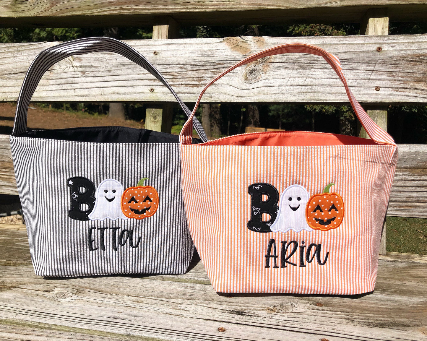 Personalized Halloween Bags | Trick or Treat Basket | Personalized Halloween Bucket | Embroidered Trick or Treat Bag | Halloween Tote