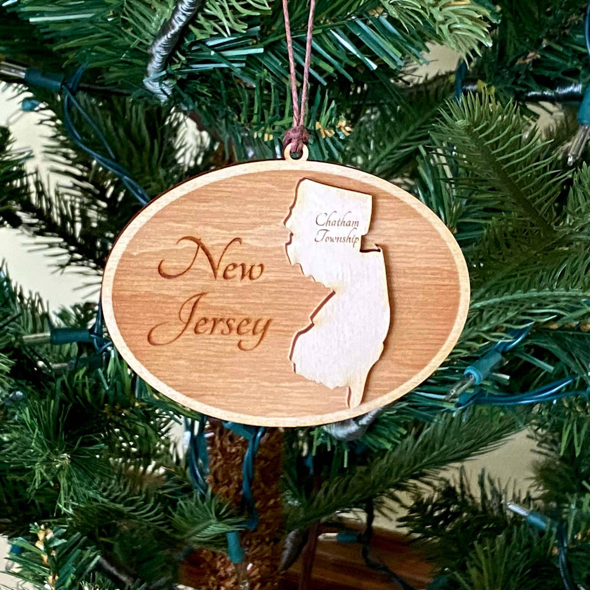 New Jersey personalized gift - Laser Engraved Ornament