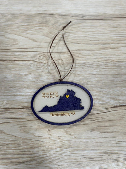 Radford University Personalized Ornament, Highlander Ornament, RU Gift, Personalized Radford Ornament, Radford VA, Laser Engraved Gift
