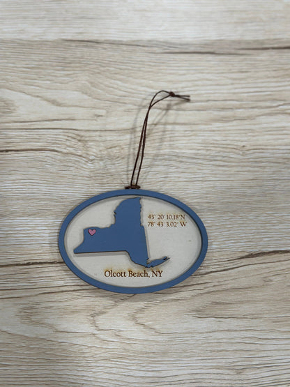 Virginia personalized gift - Painted Laser Engraved Ornament