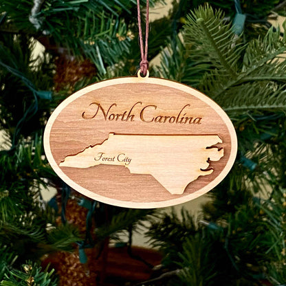 North Carolina personalized gift - Laser Engraved Ornament