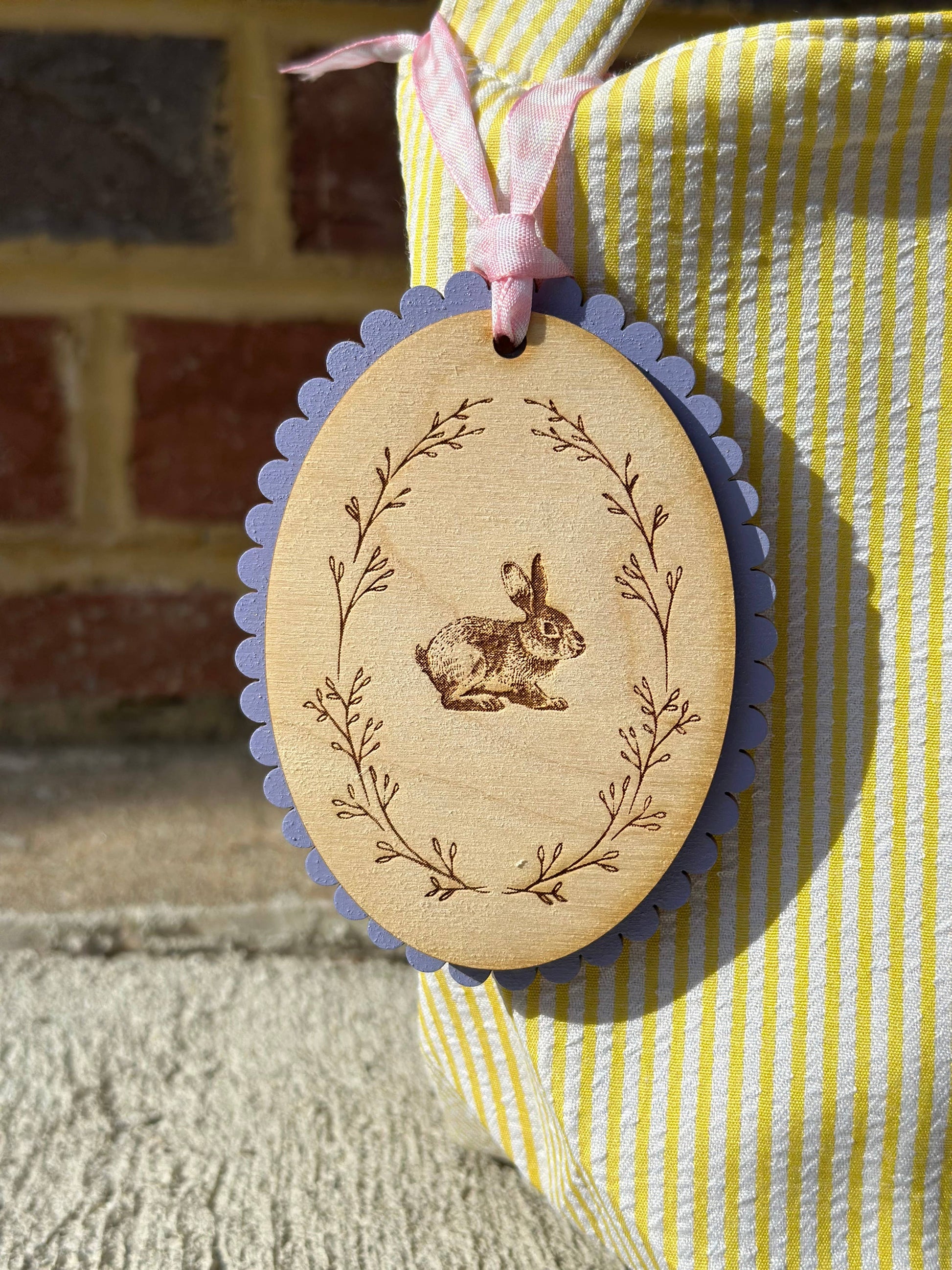 Purple Custom Easter Gift - Laser Engraved Easter Basket Tag