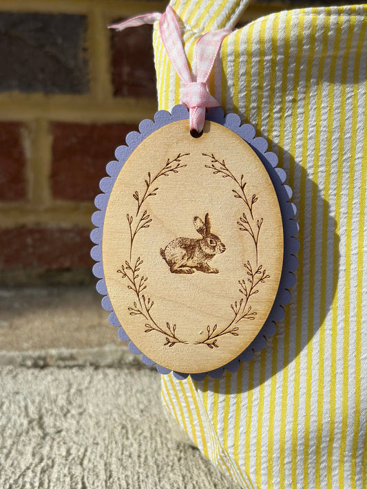 Purple Custom Easter Gift - Laser Engraved Easter Basket Tag
