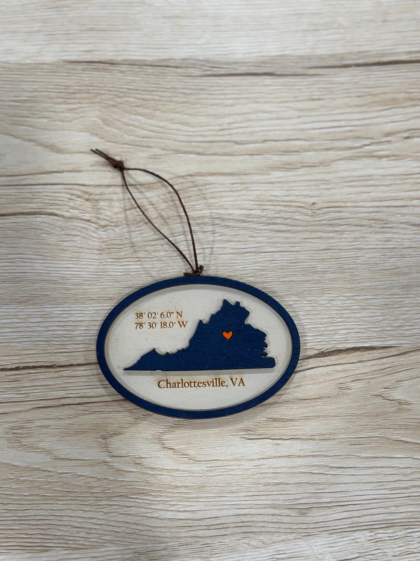 UVA Laser Engraved Ornament, Cavalier Ornament, University of Virginia Gift, Coordinate Personalized UVA Ornament, Charlottesville VA