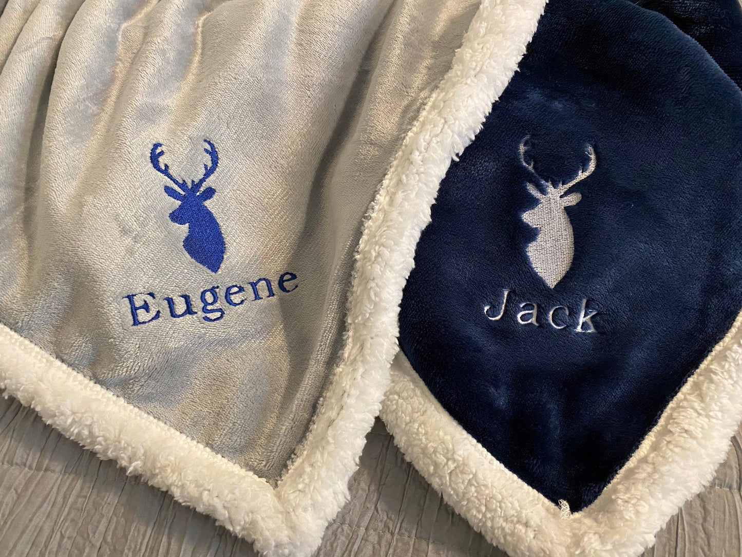 Personalized blanket, personalized baby blanket, Embroidered Sherpa blanket, Embroidered monogram blanket, monogrammed Sherpa blanket