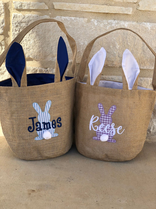 Personalized Easter Basket | Easter Bunny Basket | Monogrammed Easter Basket | Girls Easter Basket | Boys Basket | Embroidered Basket | Gift