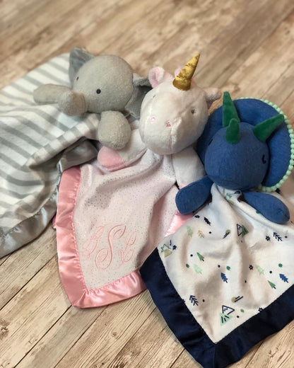 Monogrammed Baby Security Blanket | Personalized Baby Gift | Personalized Animal Lovey | Animal Blanket | Personalized Baby Shower Gift