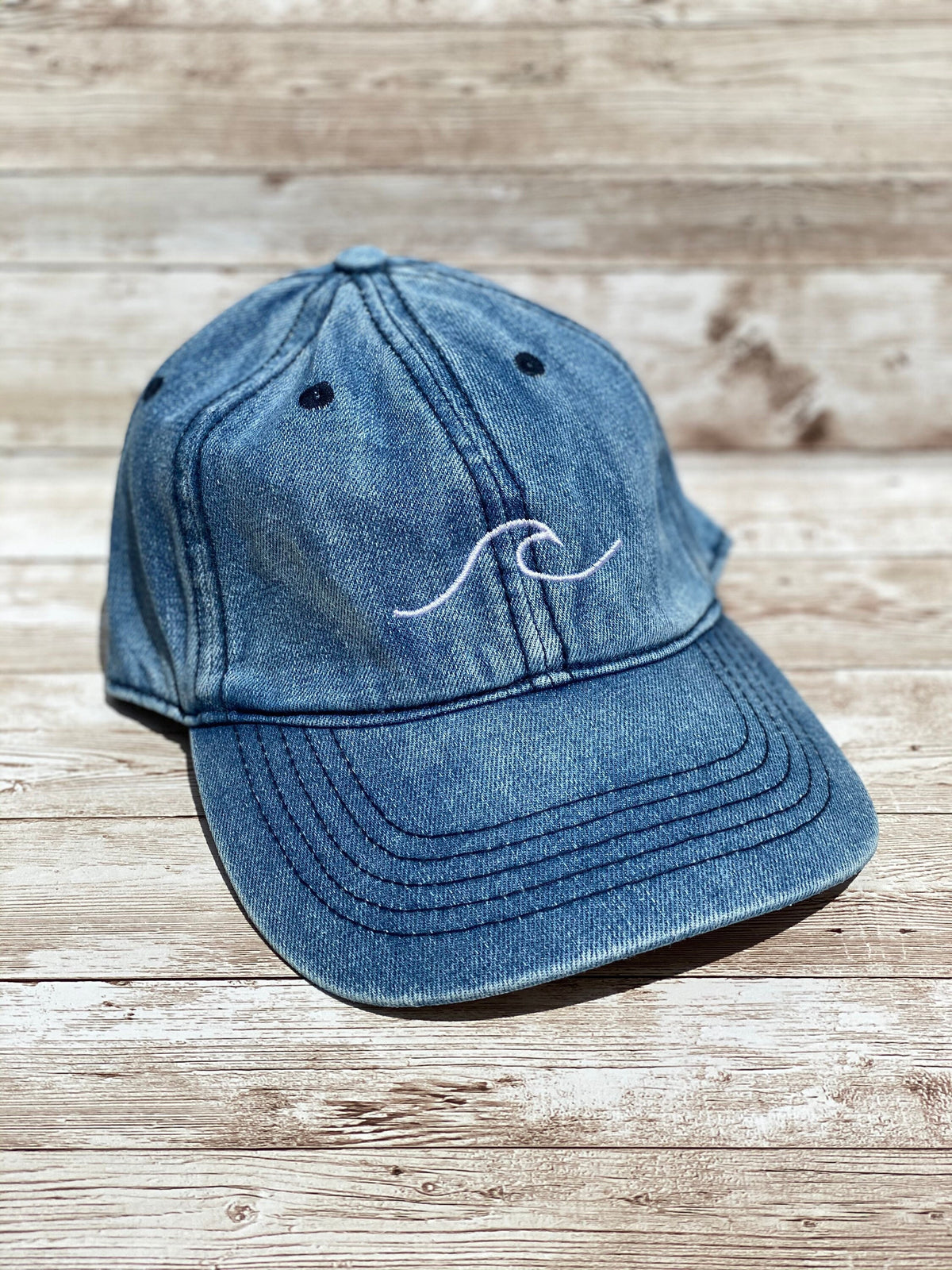 Embroidered Baseball Cap | Wave hat | Woman’s hat | Monogrammed Hat | Wave Outline Hat | Bachelorette Party Hat | Gift for Woman | Logo Hat