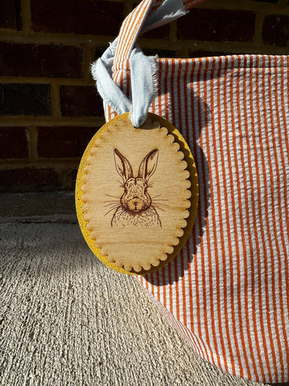 Yellow Custom Easter Gift - Laser Engraved Easter Basket Tag