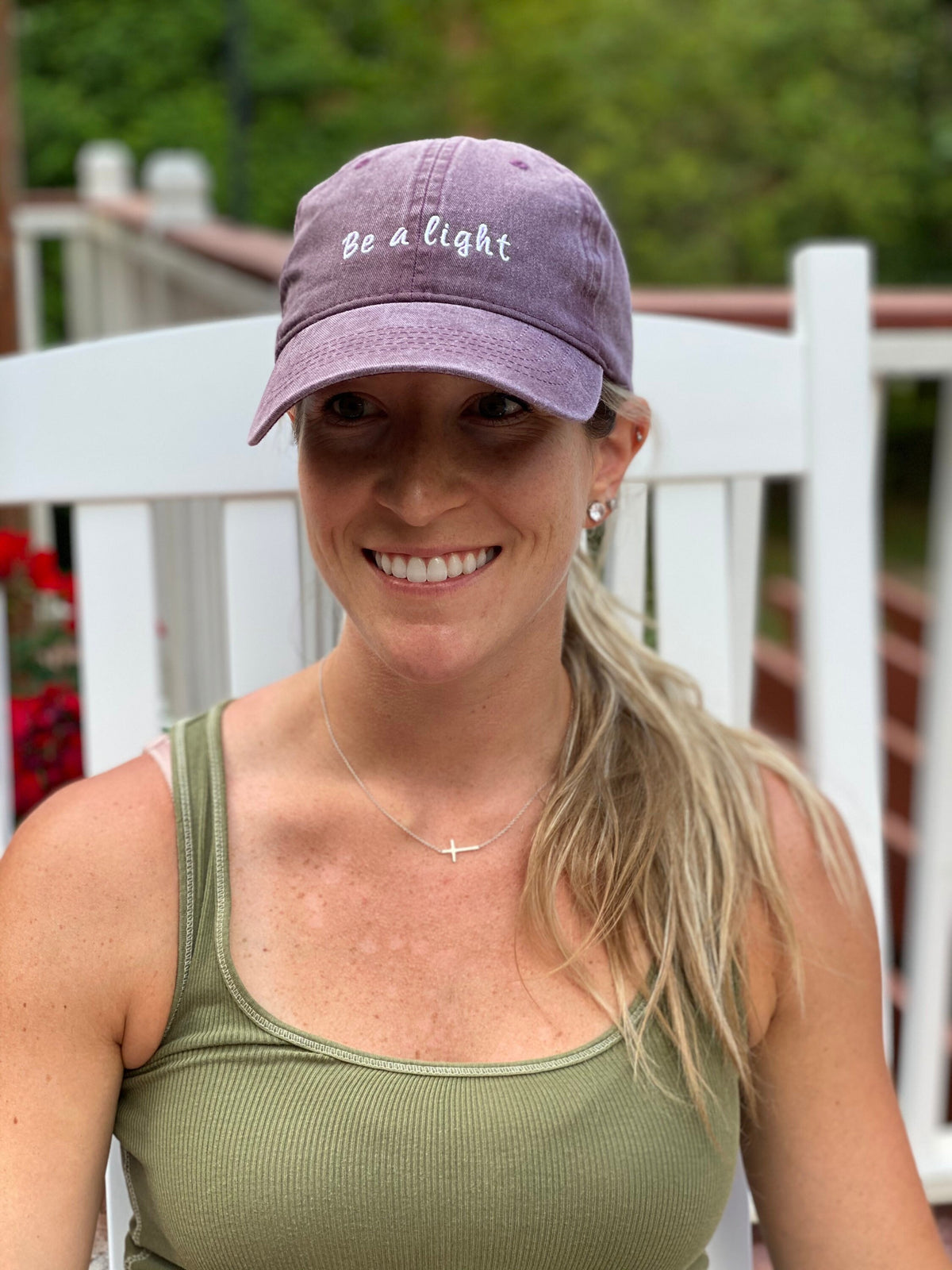 Embroidered Baseball Cap | Be a light baseball Cap | Embroidered faded hat | Christian hat | Woman’s hat| Embroidered hat| Cross hat
