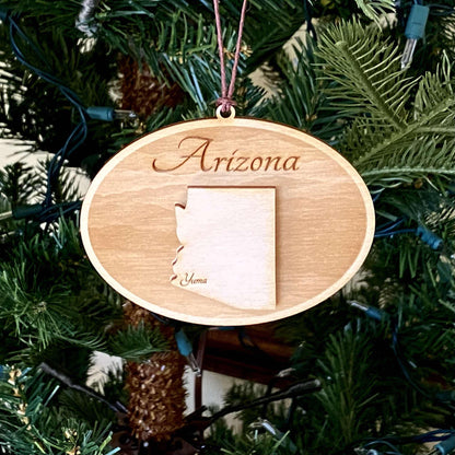 Arkansas State Personalized Ornament | Custom Laser Engraved Gift | Personalized Gift | Custom State Gift