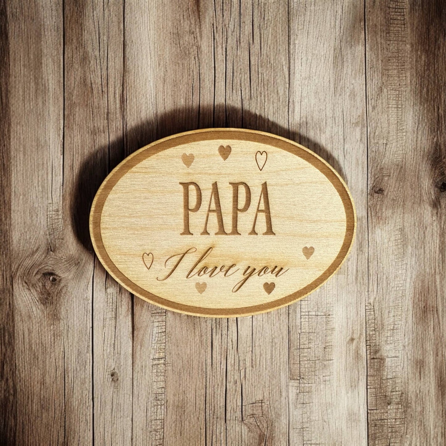 Papa I Love You, Father's Day Gift - Laser Engraved Magnet