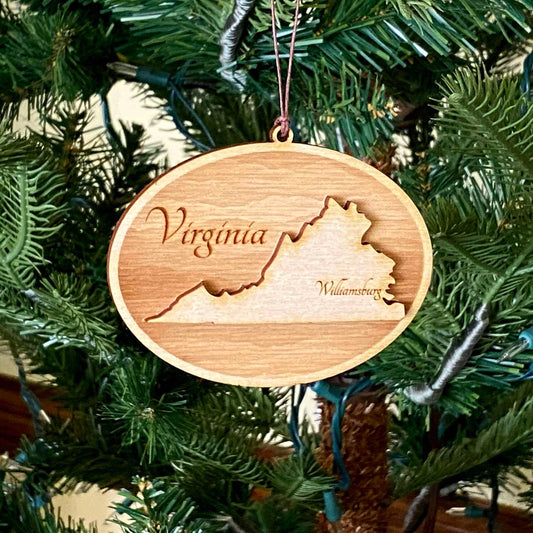 Virginia personalized gift - Laser Engraved Ornament