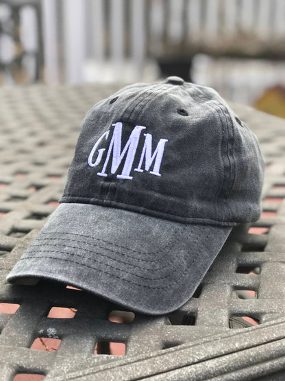 Monogrammed Hats For Women | Faded Baseball Cap | Bridesmaid Gifts | Personalized Hat for Women | Personalized Cotton Cap | Girls Weekend