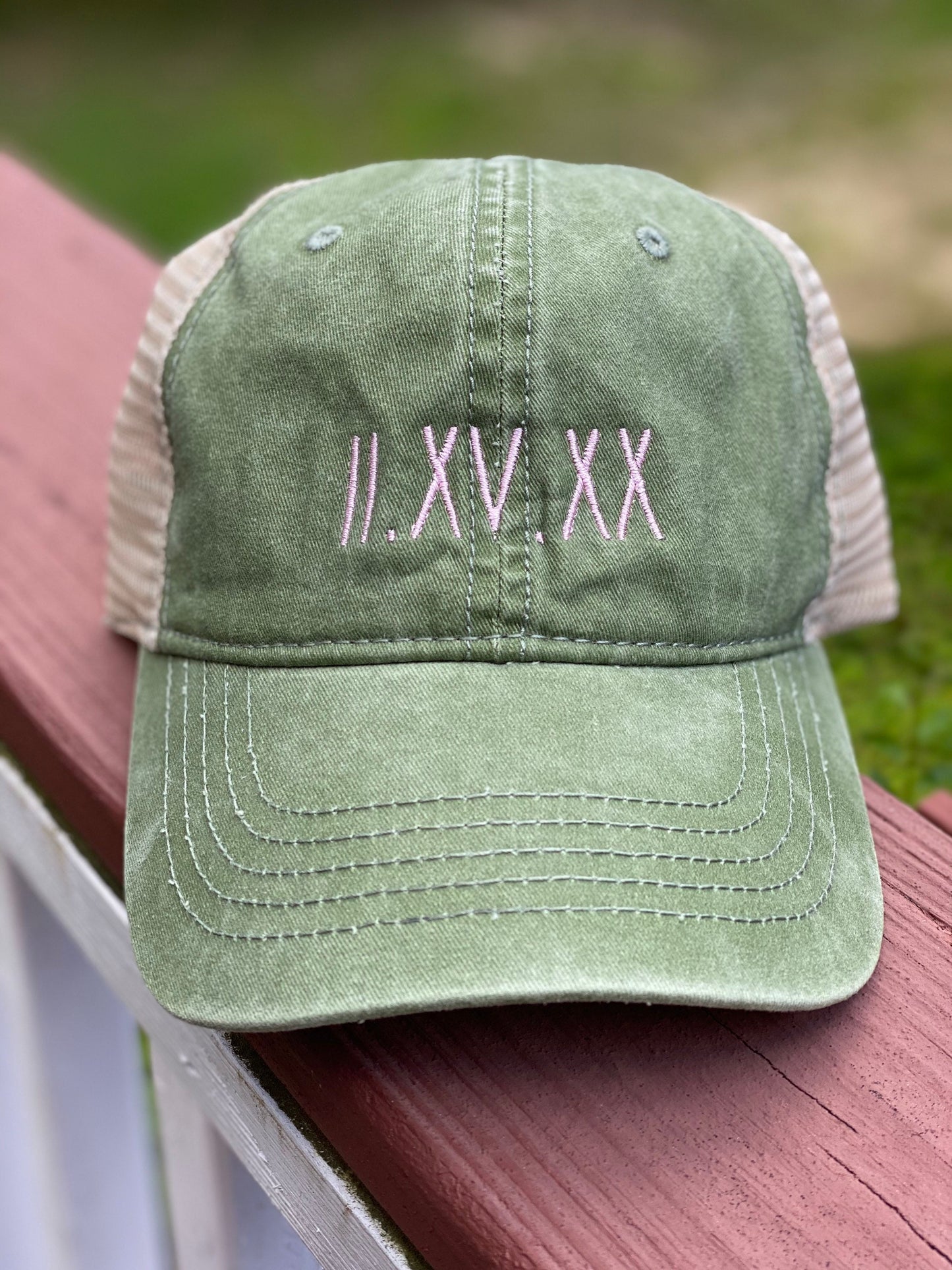 Woman's Baseball Hat | Wedding Date Hat | Anniversary Date Hat | Wedding Gift | Monogrammed Hat | Personalized Baseball Cap |Embroidered Hat
