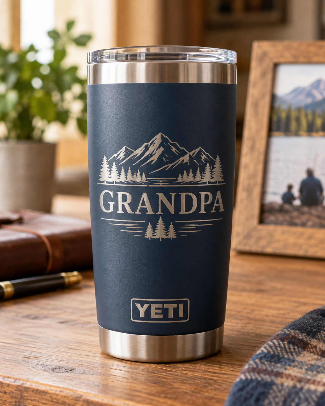 Personalized Grandpa YETI tumbler hero photo