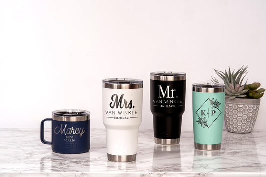 Original Bride and Groom YETI product photography