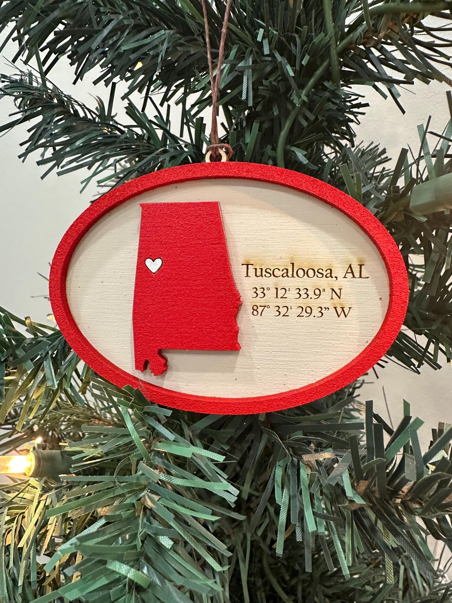 University of Alabama Engraved Ornament, Big Al Ornament, UA Gift, Personalized University of Alabama Ornament, Tuscaloosa AL, Bama Gift