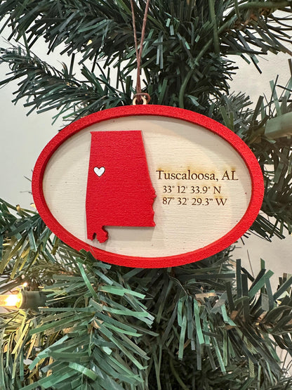 University of Alabama Engraved Ornament, Big Al Ornament, UA Gift, Personalized University of Alabama Ornament, Tuscaloosa AL, Bama Gift