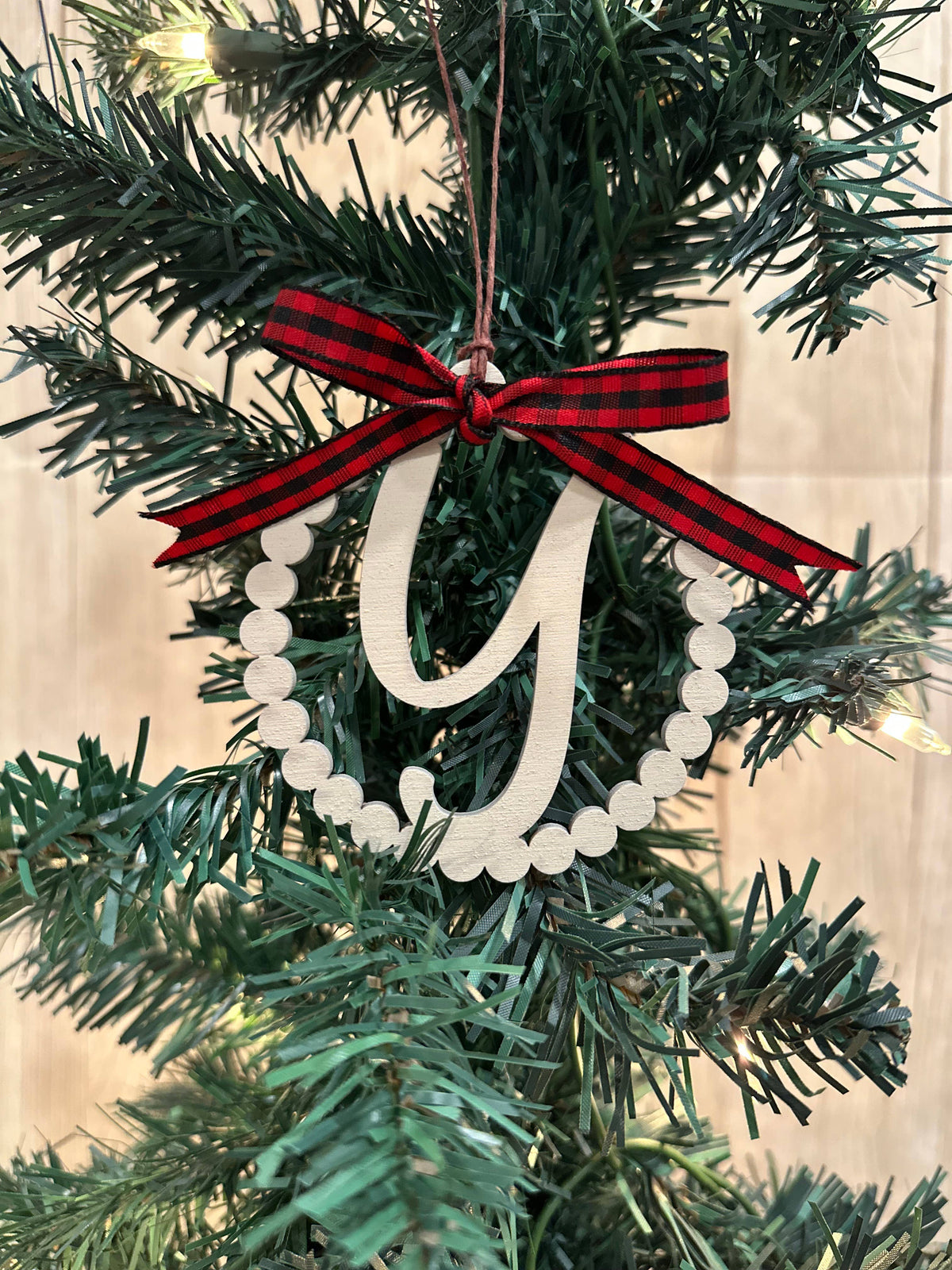 Scalloped Personalized Letter X Ornament- Laser Engraved