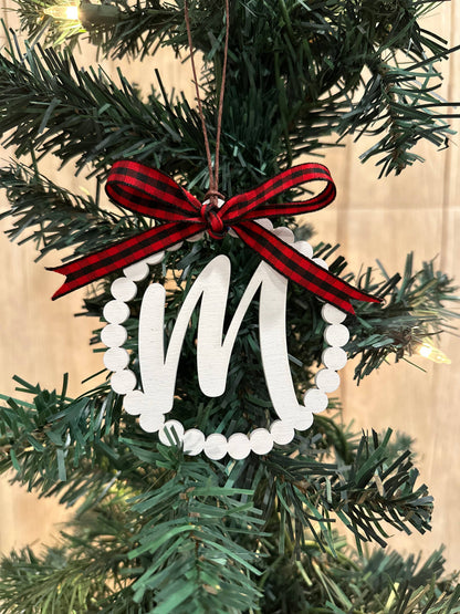 Scalloped Personalized Letter O Ornament- Laser Engraved