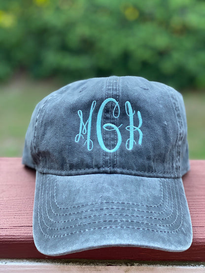 Monogrammed Hats For Women | Faded Baseball Cap | Bridesmaid Gifts | Personalized Hat for Women | Personalized Cotton Cap | Girls Weekend