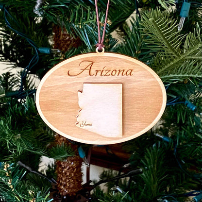 Arizona personalized gift - Laser Engraved Ornament