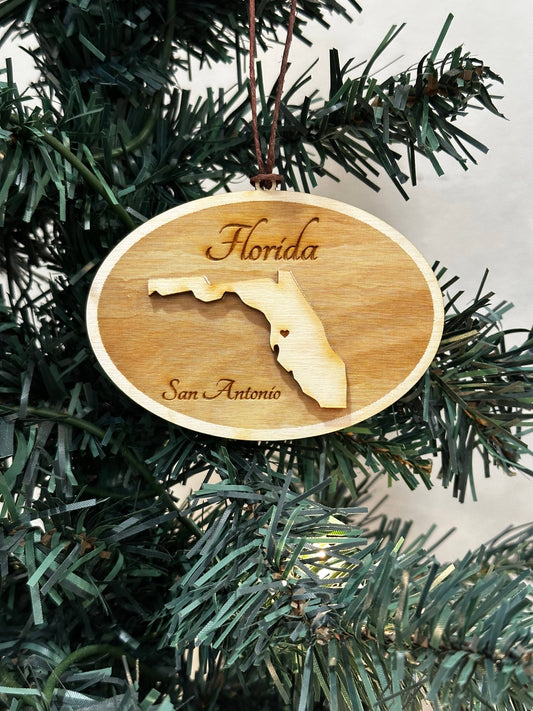 Florida personalized gift - Laser Engraved Ornament