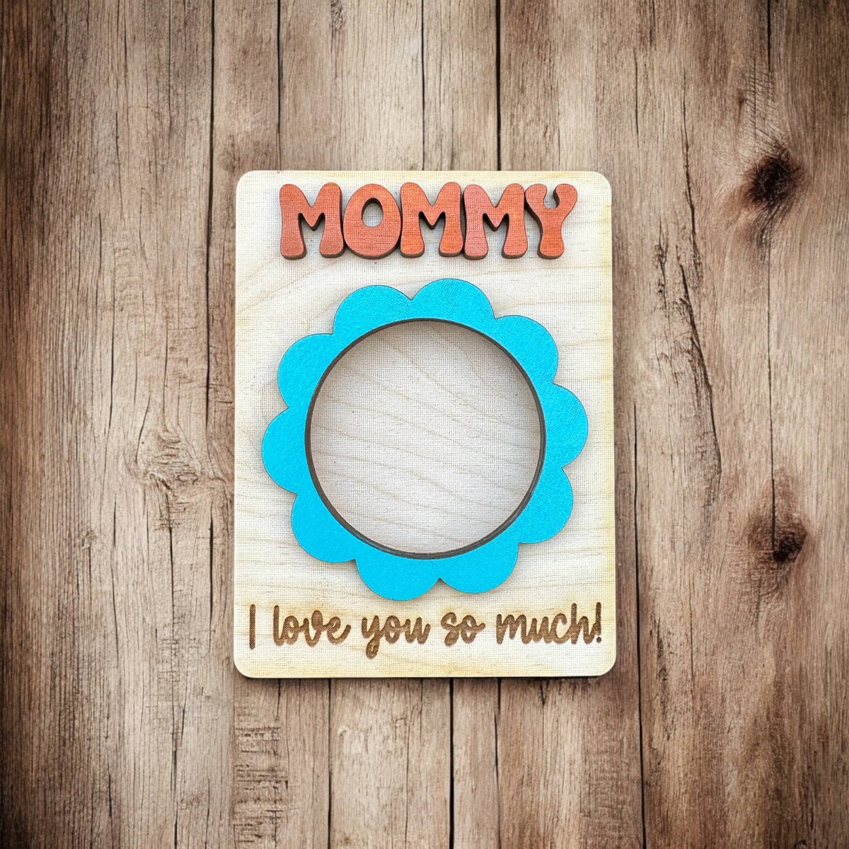Mother's Day Flower Picture Frame Magnet Gift-Laser Engraved