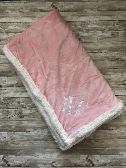 Personalized blanket, personalized baby blanket, Embroidered Sherpa blanket, Embroidered monogram blanket, monogrammed Sherpa blanket