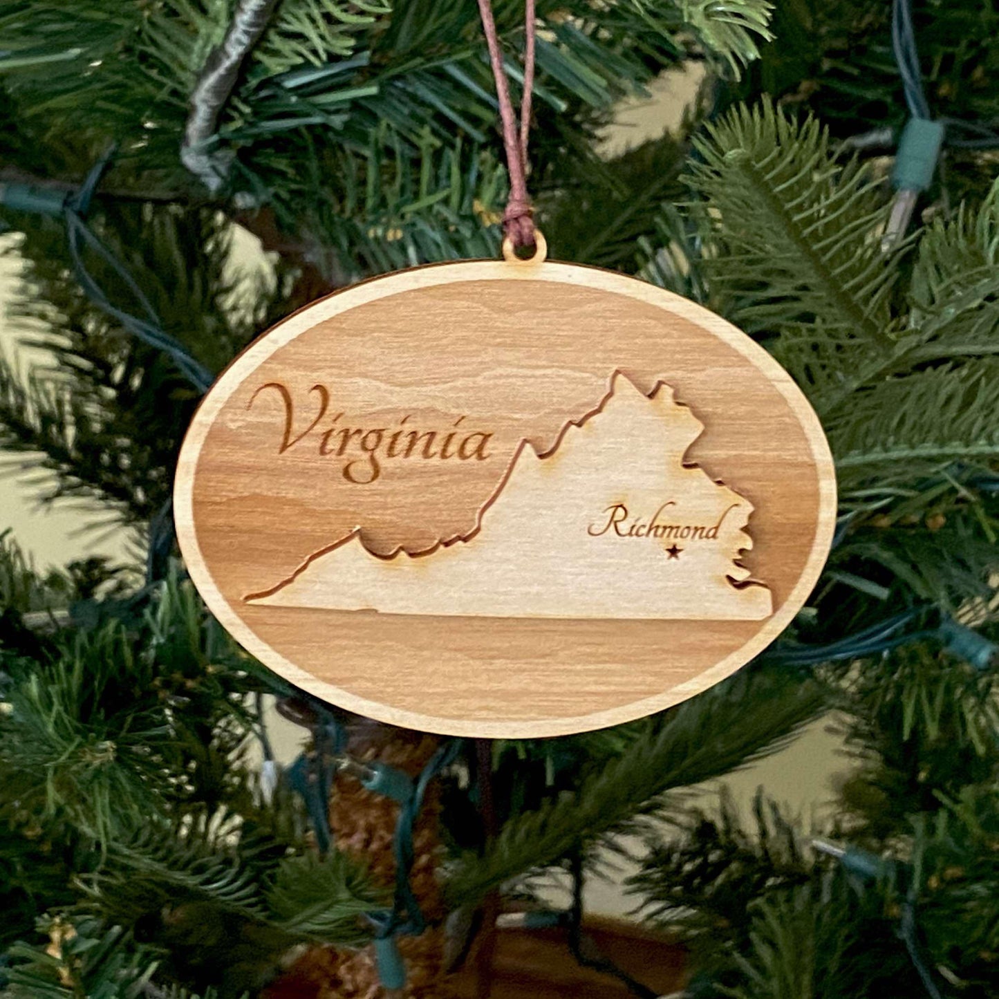 Virginia State Personalized Ornament | Custom Laser Engraved Gift | Personalized Gift | Custom State Gift