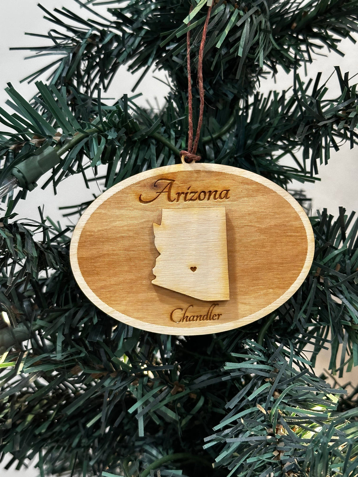 Arizona Heart personalized gift - Laser Engraved Ornament