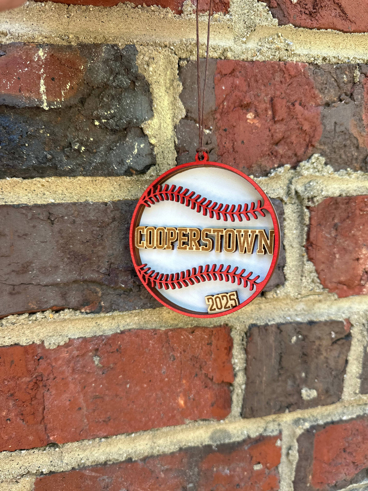 Custom Painted Baseball Ornament - Laser Engraved Ornament
