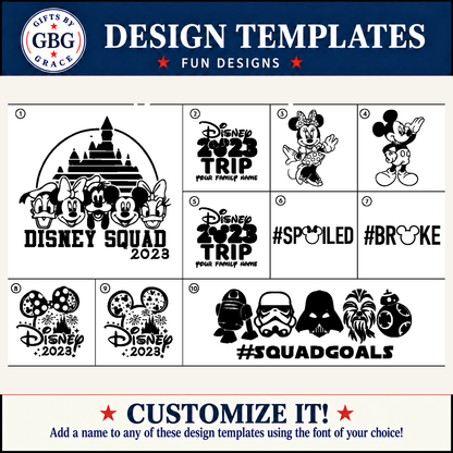 Gifts By Grace Disney family design options