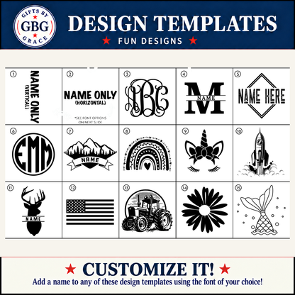 Gifts By Grace generic kids design template options 1 through 15