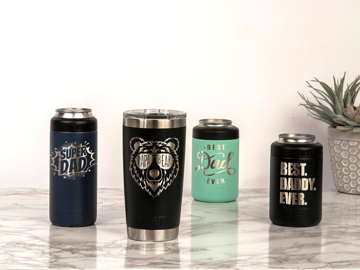 Recovered original Personalized Dad YETI Wine Tumbler or Can Cooler product photography